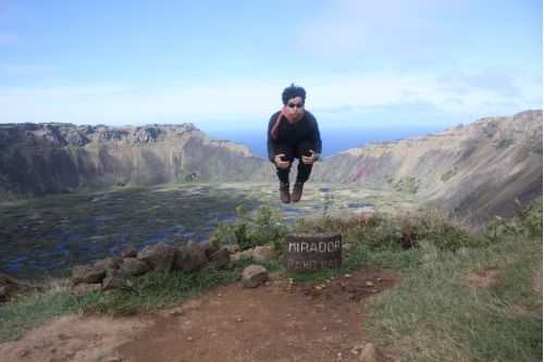 Salto en Rano Kau, Isla de Pascua